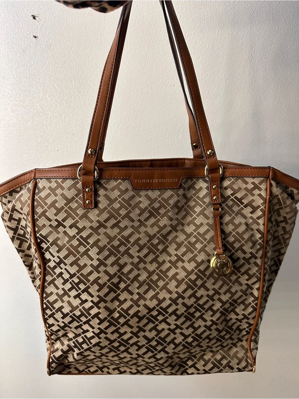 Tommy Hilfiger Brown Logo Tote Bag